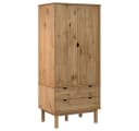 furnicato Kleiderschrank Skandinavisches Design Massivholz Braun Bild 2