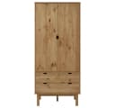 furnicato Kleiderschrank Skandinavisches Design Massivholz Braun Bild 3