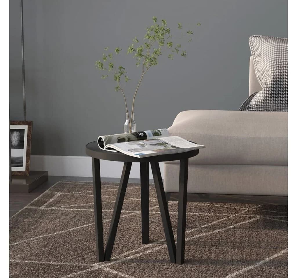 furnicato Beistelltisch Schwarz Ø35 cm MDF