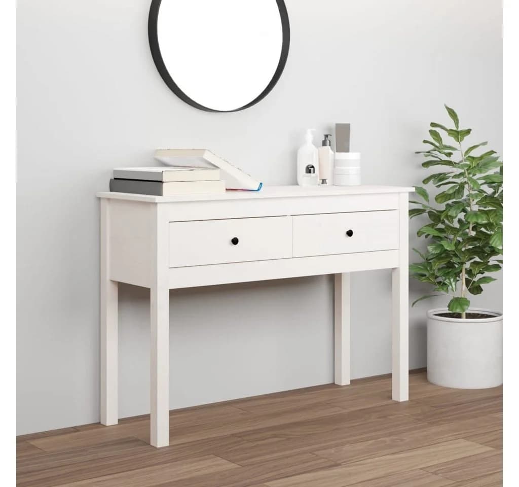 furnicato Konsolentisch Klassisch Weiß Massivholz - Bild 2