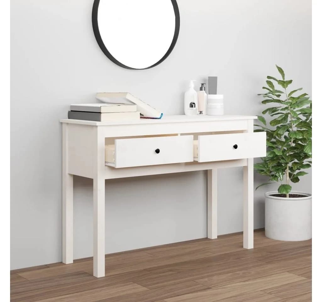 furnicato Konsolentisch Klassisch Weiß Massivholz - Bild 3