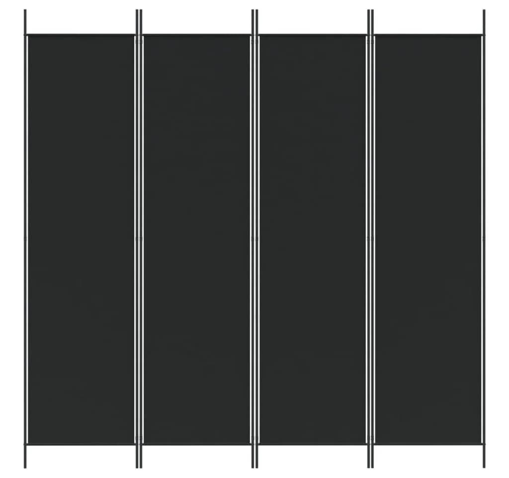 furnicato Raumteiler 4-tlg. Paravent Schwarz 200x200 cm Stoff - Bild 3