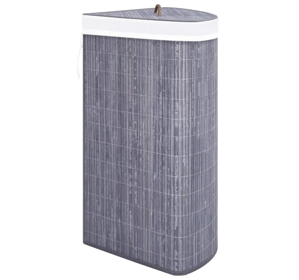 furnicato Wäschekorb Bambus Grau 60 L - Bild 5