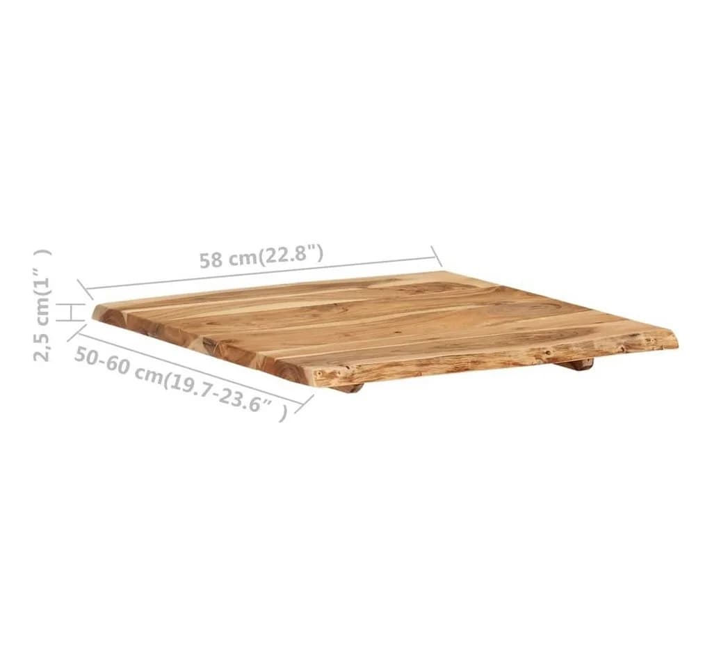 furnicato Tischplatte Massivholz 58x60x2,5 cm - Bild 3