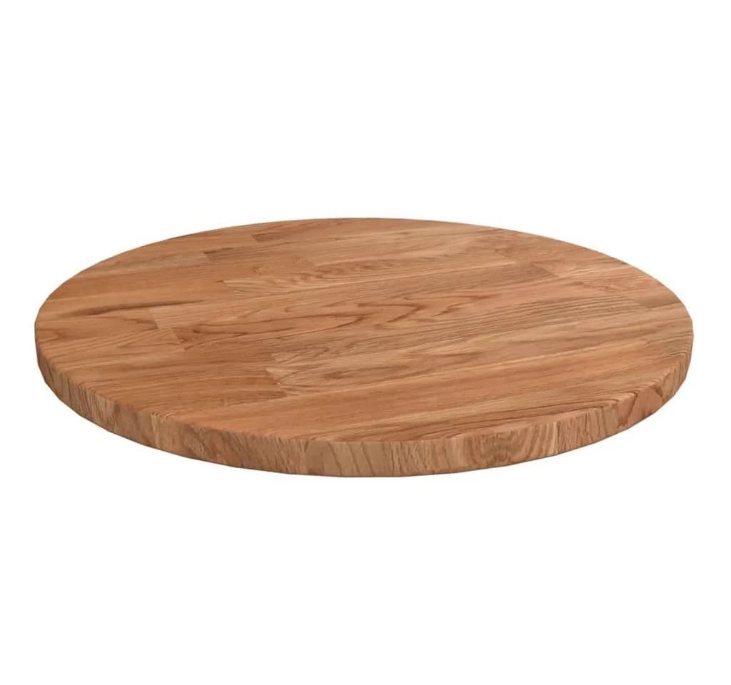 furnicato Runde Tischplatte Eiche massiv 30 cm Hellbraun - Bild 2