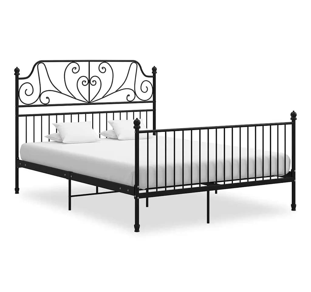 Furnicato Bettgestell Schwarz Metall 140x200 cm - Bild 2