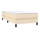 furnicato Boxspring-Bettrahmen Creme 90x190 cm Stoff Massivholz Bild 2