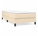 furnicato Boxspring-Bettrahmen Creme 90x190 cm Stoff Massivholz Bild 3
