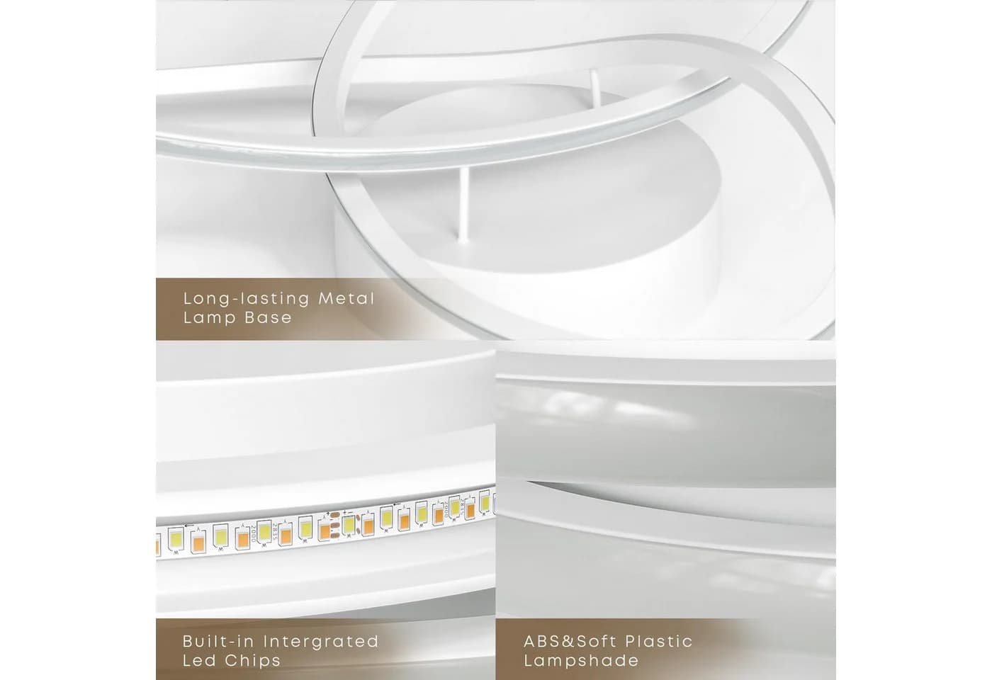 LQWELL LED Deckenleuchte Modern Weiß Doppelring Design - Bild 3