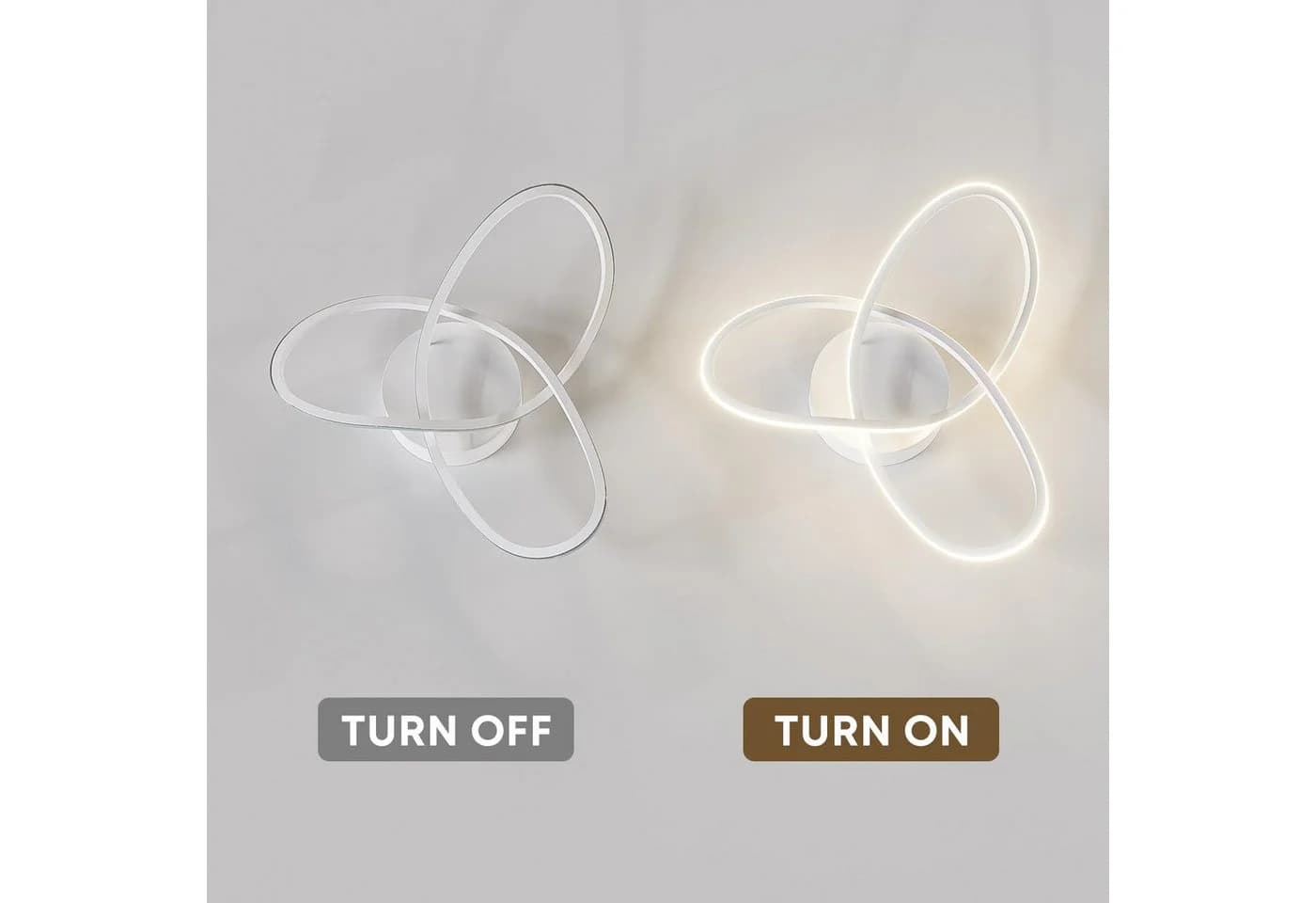 LQWELL LED Deckenleuchte Modern Weiß Doppelring Design - Bild 4