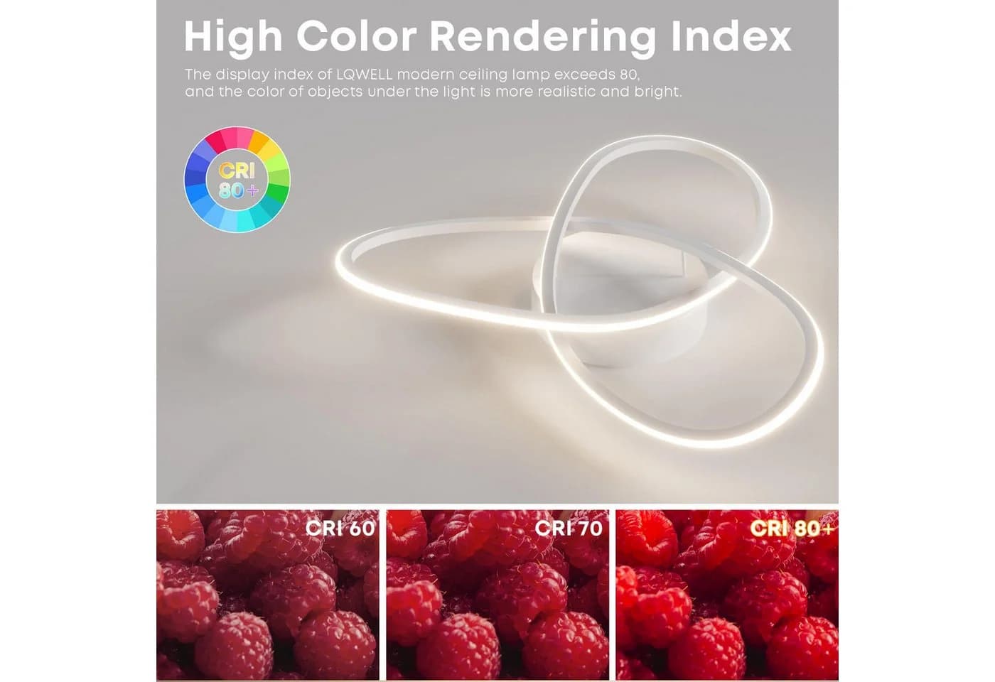 LQWELL LED Deckenleuchte Modern Weiß Doppelring Design - Bild 5