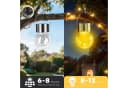 LQWELL LED Solarleuchte Außen Warmweiß Crackle Glaskugel Laterne Bild 1