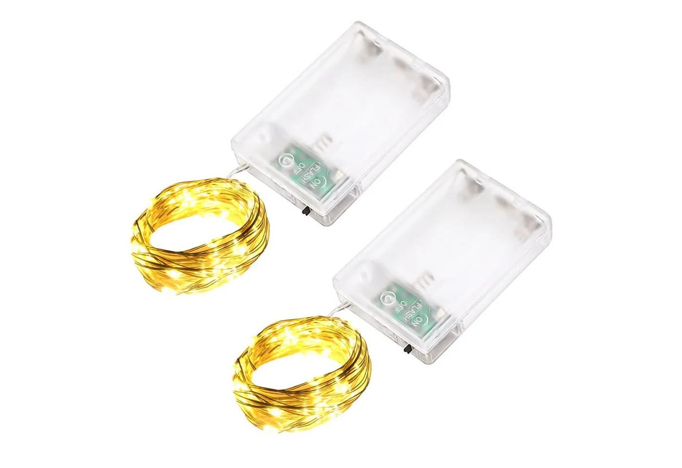 LQWELL LED-Lichterkette 2/3/5/10M, Micro Lichterketten Batteriebetrieben, Kupferdraht, AA-Batterie, Warmweiß, 2 Modi für Weihnachten Hochzeit Party Wohndeko - Bild 2