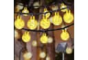 LQWELL LED Solarleuchte LED Kugeln Lichterkette Aussen Solar Gartenleuchte, Solar Kettenlicht Kristall Kugeln, LED fest integriert, Warmweiß, 15LED 5M 33FT 8 Modi Lichterkette Bild 2