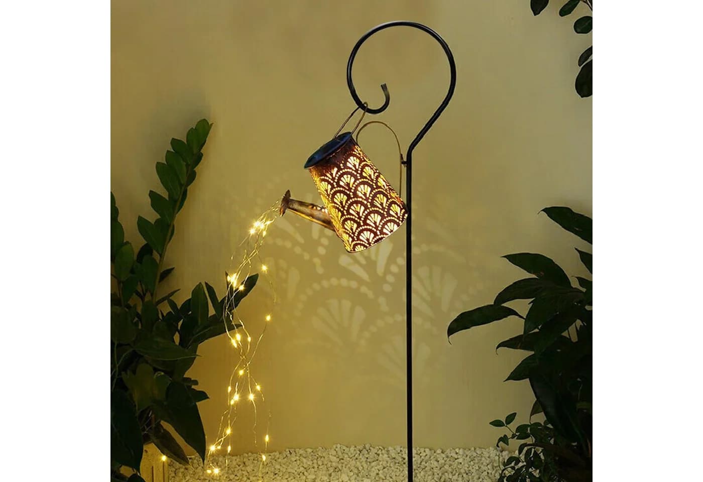 LQWELL Solar Gießkanne mit LED Lichterkette Retro Warmweiß - Bild 4