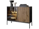 yourhouse24 Kommode SANTIA Industrial LED-Vitrine Eiche Schwarz Bild 2