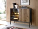 yourhouse24 Kommode SANTIA Industrial LED-Vitrine Eiche Schwarz Bild 4