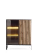 yourhouse24 Vitrine SANTIA 104 cm Industrial-Vitrine Eiche Schwarz mit LED Bild 1