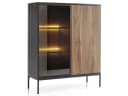 yourhouse24 Vitrine SANTIA 104 cm Industrial-Vitrine Eiche Schwarz mit LED Bild 2