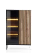 yourhouse24 Vitrine SANTIA 104 cm Industrial-Vitrine Eiche Schwarz mit LED Bild 1