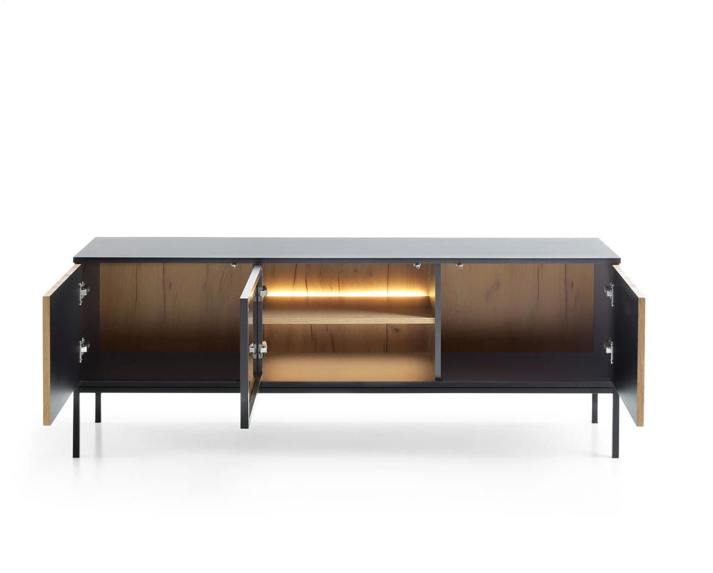 yourhouse24 TV-Schrank SANTIA Industrial LED Schwarz - Bild 3