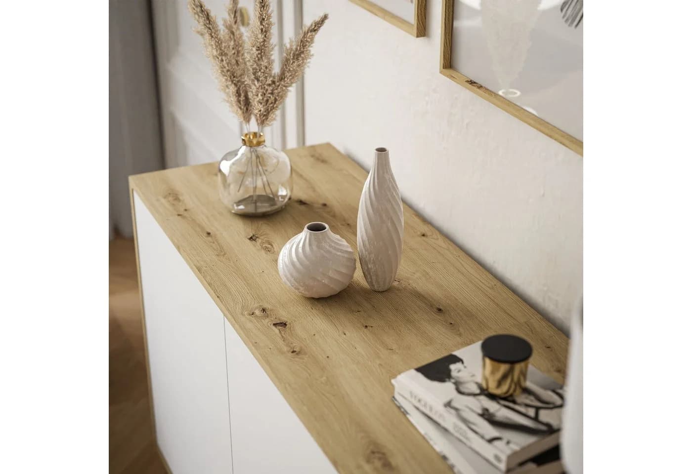 yourhouse24 Kommode Sanayi Sideboard Push-Open 3 Fächer