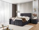 yourhouse24 Boxbett Castel Chesterfield Velours grau mit Bettkästen Bild 2