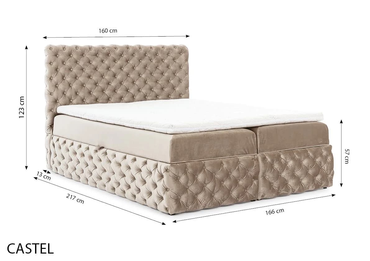 yourhouse24 Boxbett Castel Chesterfield Velours grau mit Bettkästen - Bild 5