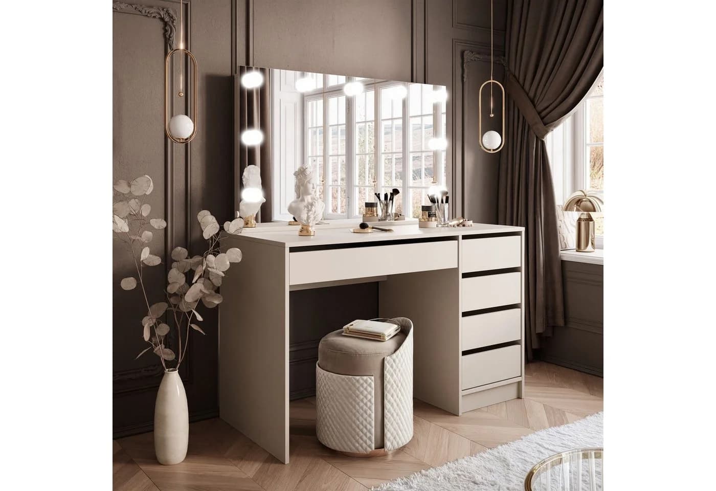 yourhouse24 Schminktisch MADI ELITE mit LED-Spiegel und Schubladen - Bild 2