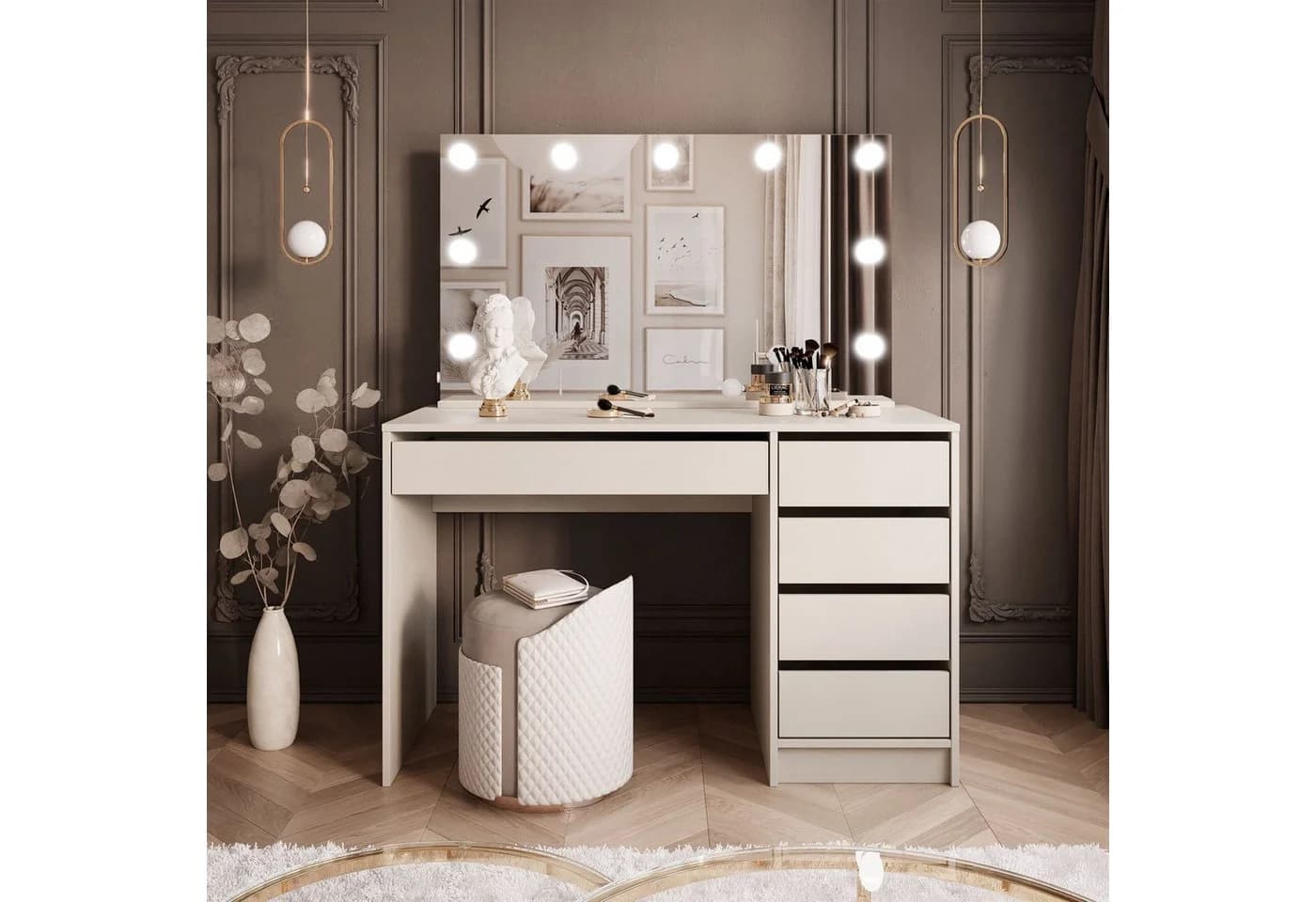 yourhouse24 Schminktisch MADI ELITE mit LED-Spiegel und Schubladen - Bild 3