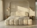 yourhouse24 Polsterbett Orlando Slim Bouclé Beige mit Bettkasten Bild 2
