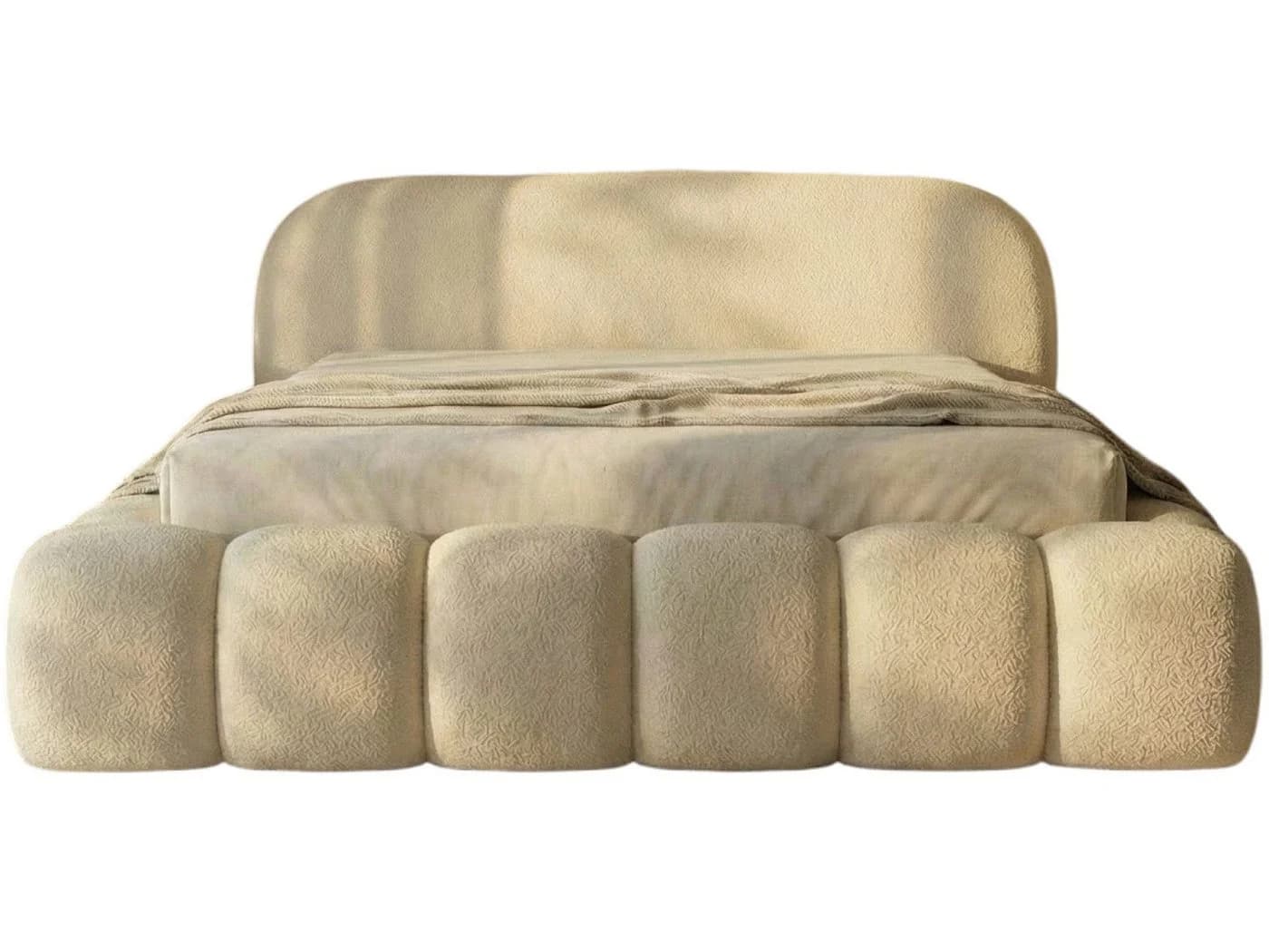yourhouse24 Polsterbett Orlando Slim Bouclé Beige mit Bettkasten - Bild 4