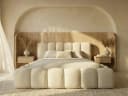 yourhouse24 Polsterbett DALLAS Slim Bouclé Beige mit Bettkasten Bild 2