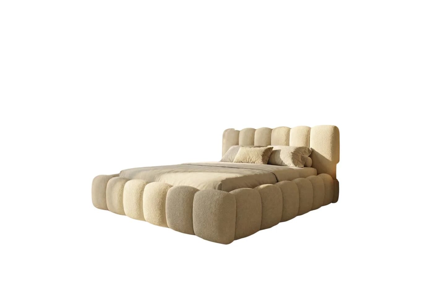 yourhouse24 Polsterbett DALLAS Slim Bouclé Beige mit Bettkasten - Bild 5