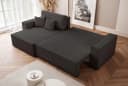 yourhouse24 Ecksofa PARIS XL Schwarz mit Schlaffunktion und Bettkasten Bild 3