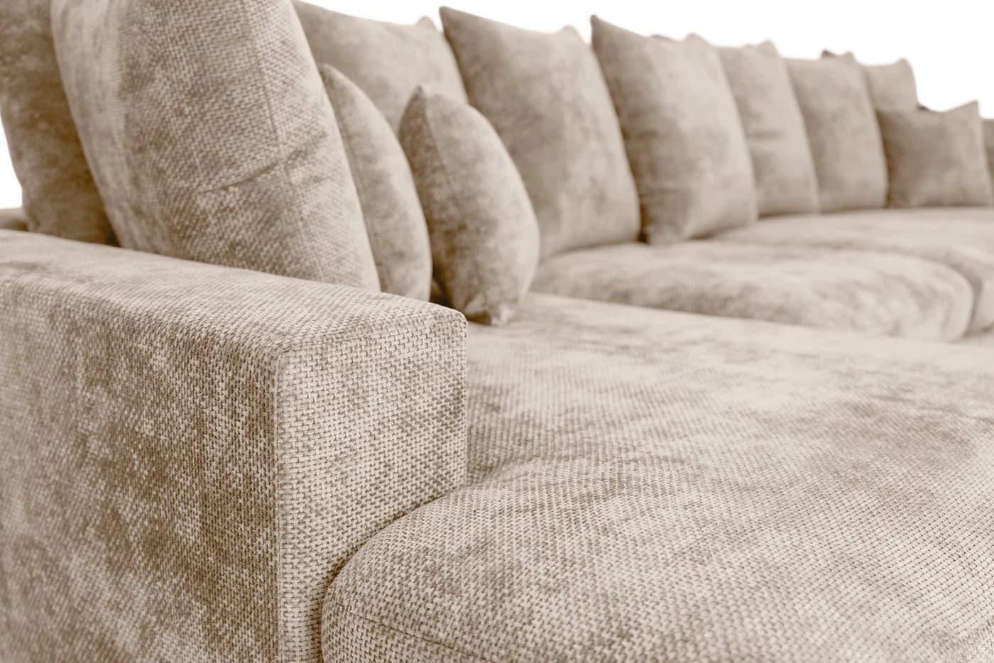 yourhouse24 Wohnlandschaft XXL SELLO U mit Schlaffunktion Beige - Bild 5