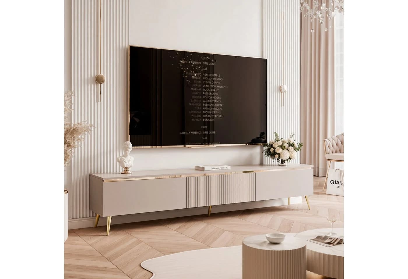 yourhouse24 Lowboard TV SELIA 200 Kaschmir Asymmetrisches Design - Bild 3