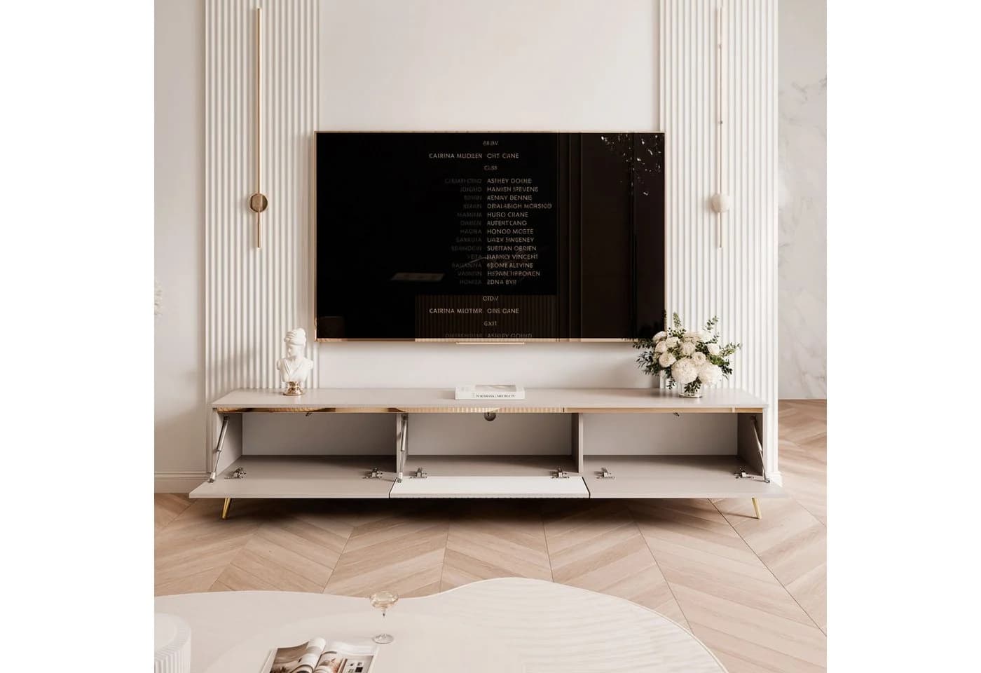 yourhouse24 Lowboard TV SELIA 200 Kaschmir Asymmetrisches Design - Bild 4