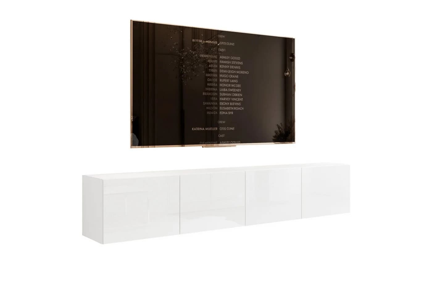 yourhouse24 Hänge-Lowboard TV Angel 200 cm LED-Beleuchtung Griffloses Design