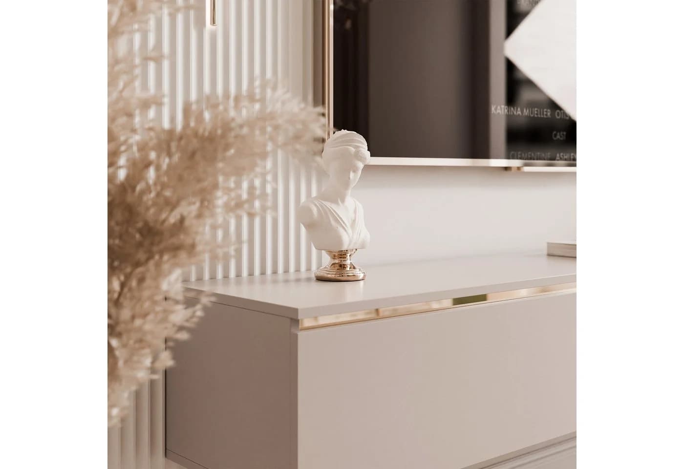 yourhouse24 Lowboard TV SELIA 200 Kaschmir Asymmetrische Riffelung - Bild 5