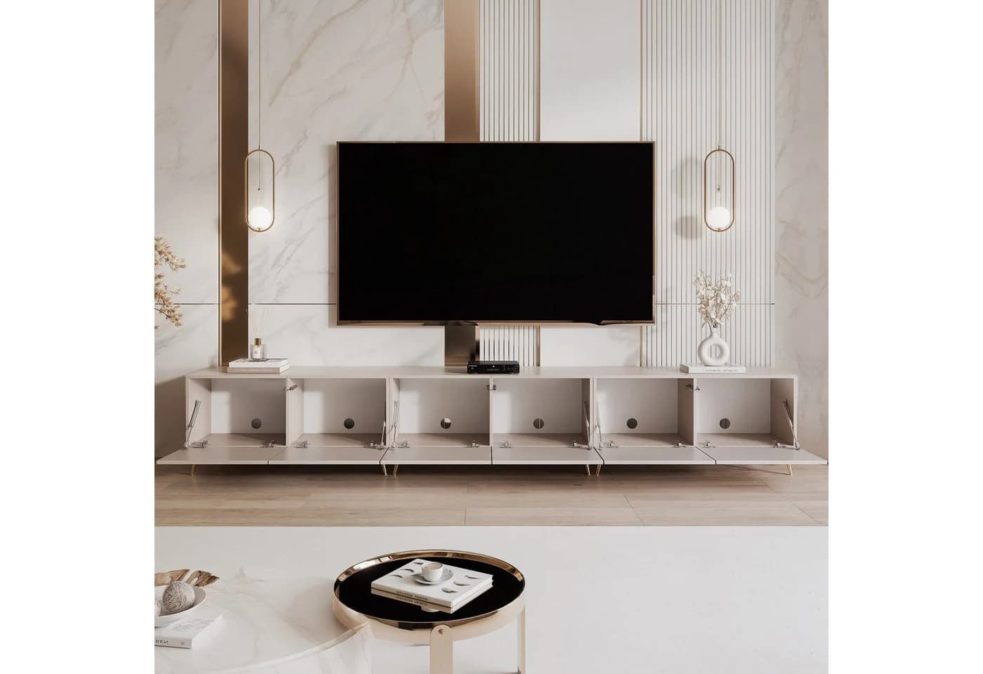 yourhouse24 Lowboard TV ANGEL 300 mit LED-Beleuchtung und Push-to-Open - Bild 4