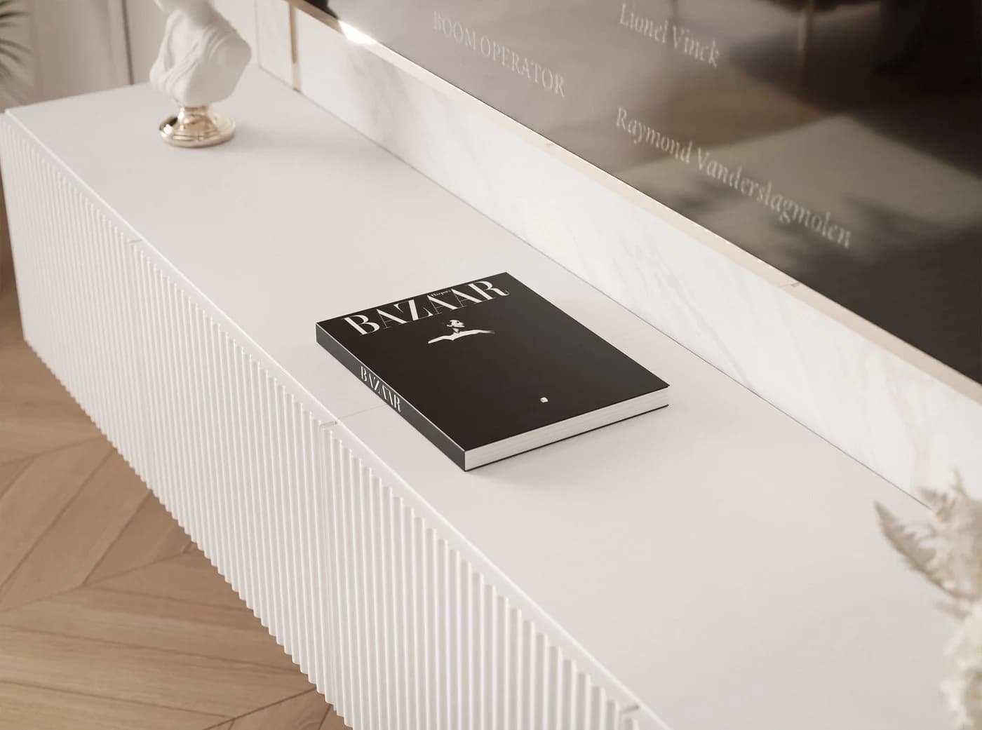 yourhouse24 TV-Lowboard 200 cm LED Riffelfront Hängekonsole - Bild 5