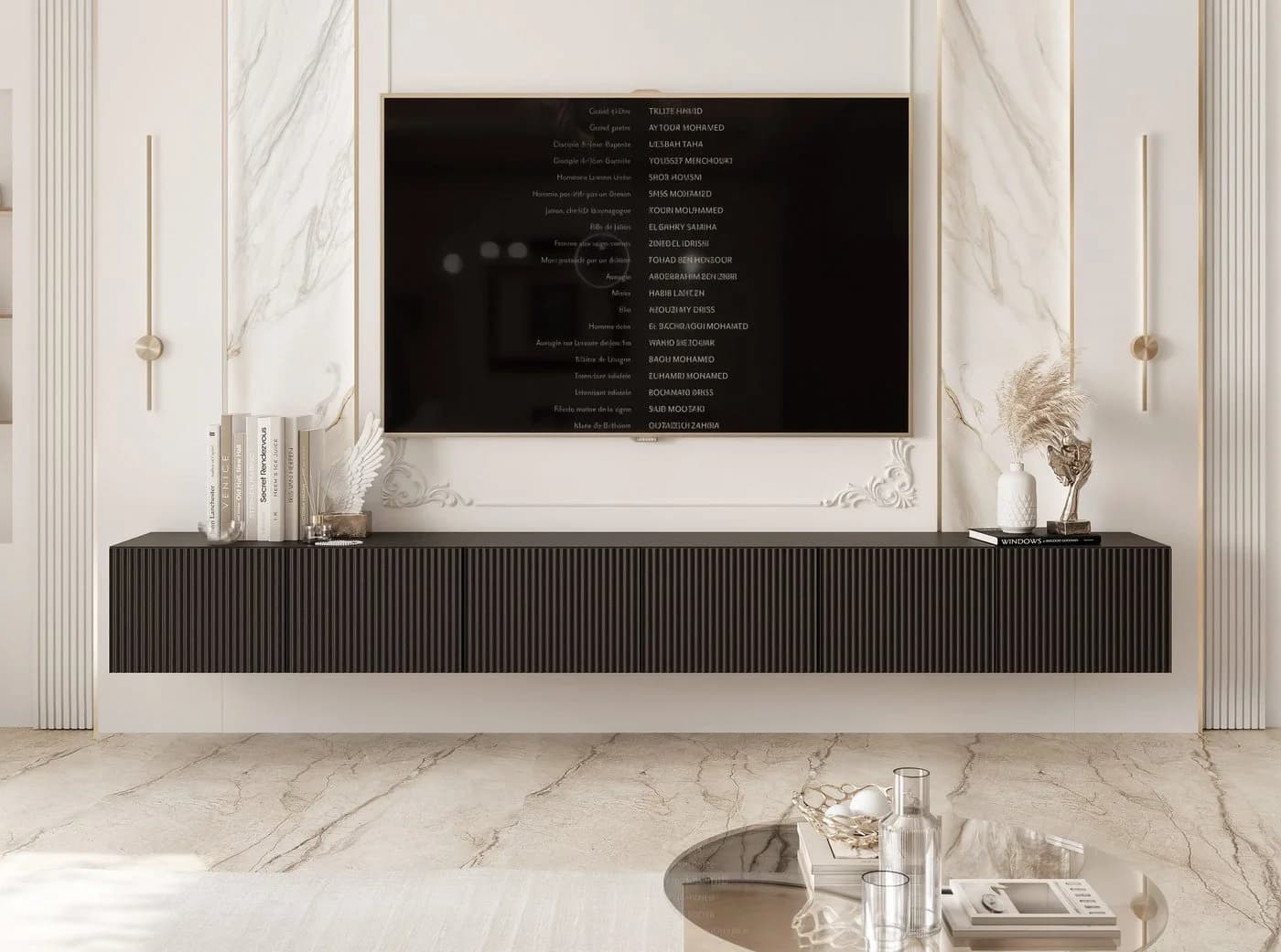 yourhouse24 TV Lowboard ANGEL 300 LED Riffelfront