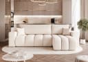 yourhouse24 Ecksofa OFI L Bouclé Schlaffunktion Creme Bild 2