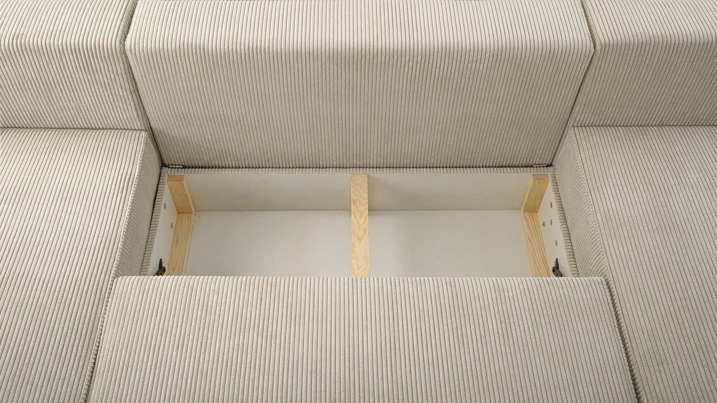 yourhouse24 Wohnlandschaft XXL STELLA Cord Beige mit Schlaffunktion - Bild 5