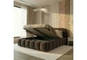 yourhouse24 Polsterbett Orlando SLIM Braun Samt Rillensteppung Bild 3
