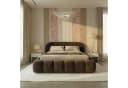 yourhouse24 Polsterbett Orlando SLIM Braun Samt Rillensteppung Bild 4