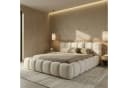 yourhouse24 Polsterbett BOSTON Slim Samt Beige Bettkasten Bild 1