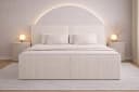 yourhouse24 Boxspringbett COSTA Weiß Cord-Stoff mit Bettkästen & Topper Bild 1
