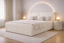 yourhouse24 Boxspringbett COSTA Weiß Cord-Stoff mit Bettkästen & Topper Bild 3